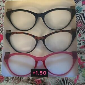 Betsey Johnson Reading Glasses 3 Pairs Strength: +1.50